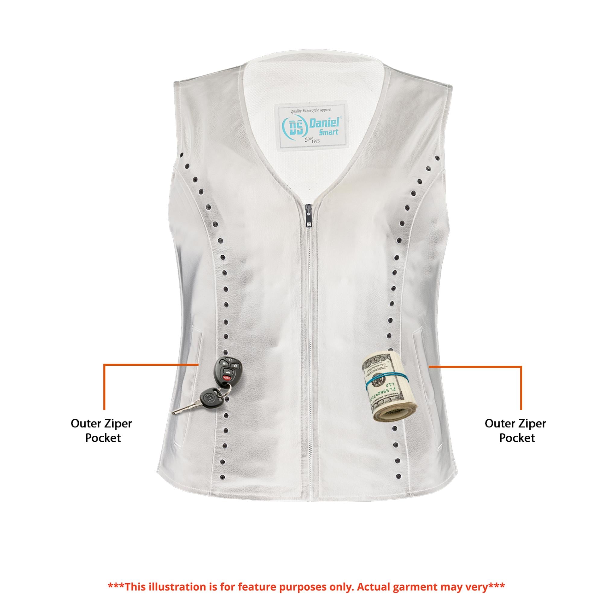 Biker Babe Women's Studded Leather Motorcycle Vest