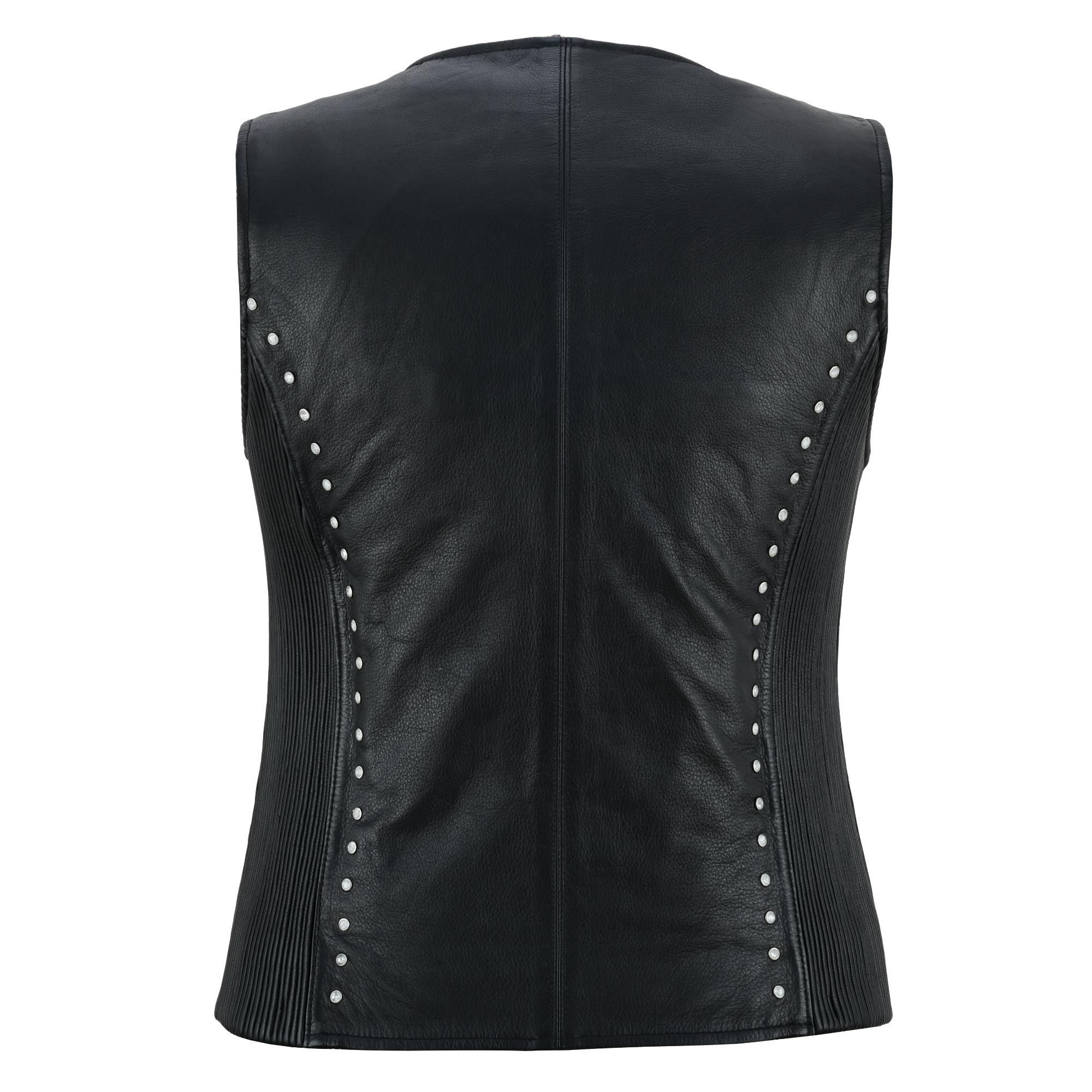 Biker Babe Women's Studded Leather Motorcycle Vest