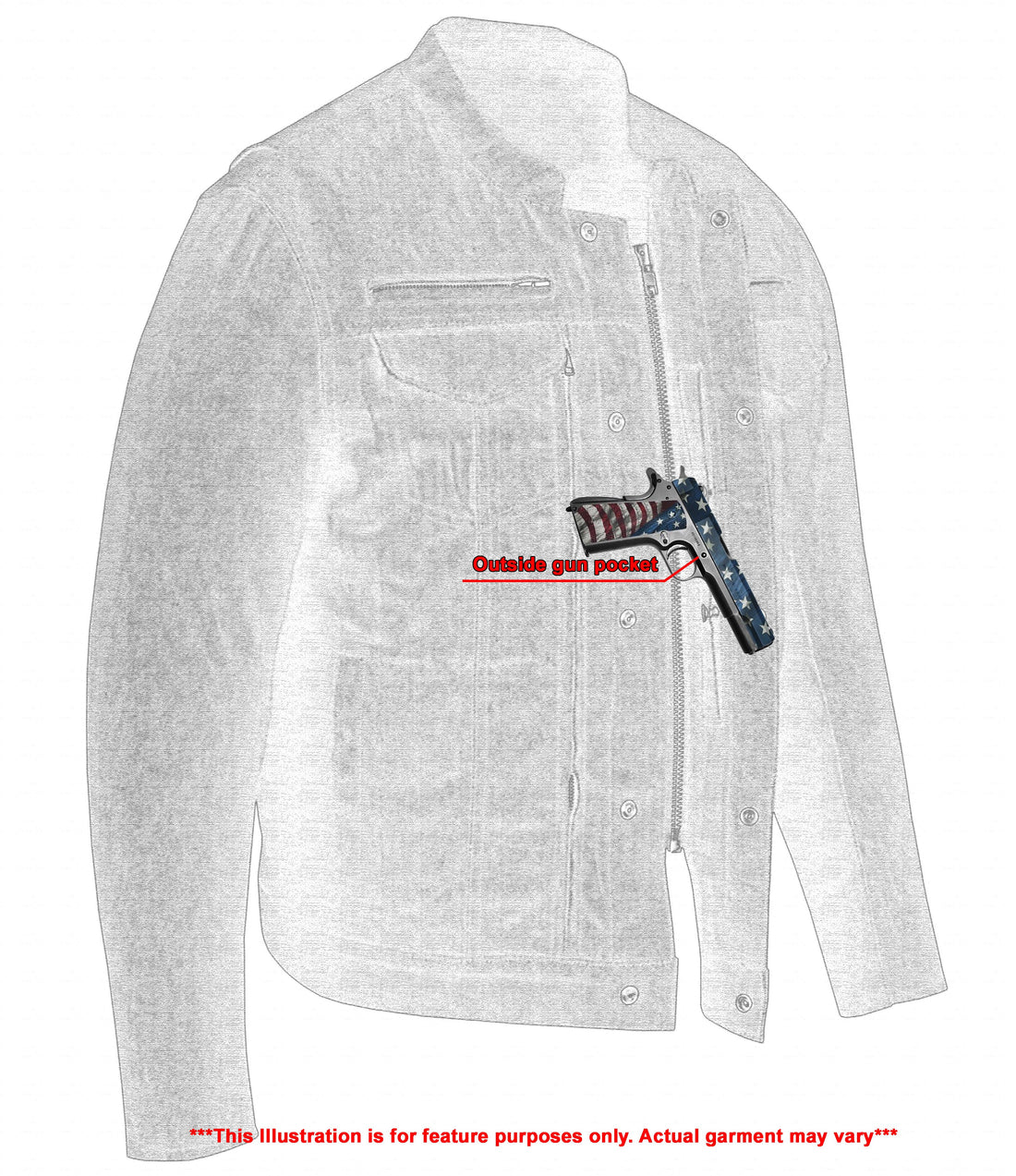 Mens Rough Rub-Off Denim Jacket