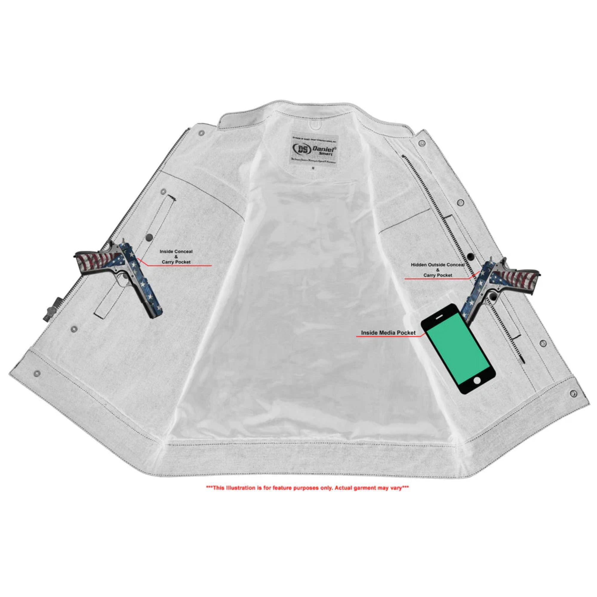 Women's Denim Classic Plain Sides Vest