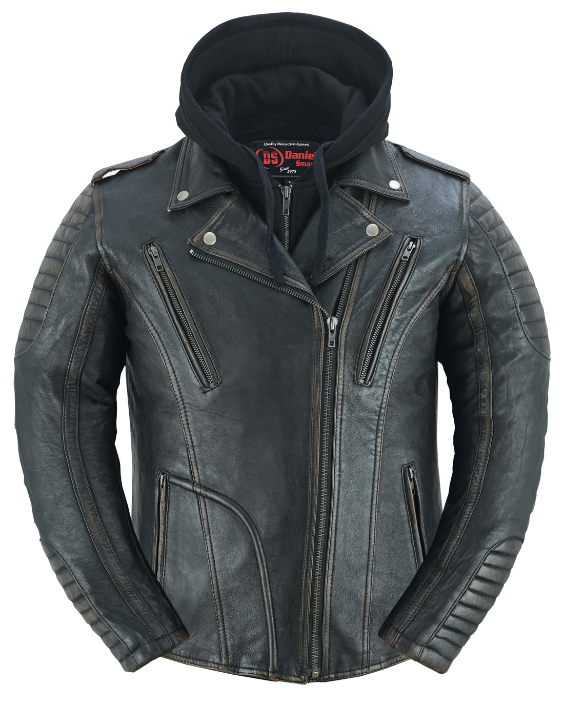 Women's Lightweight Drum Dyed Distressed Naked Lambskin M/C Jac
