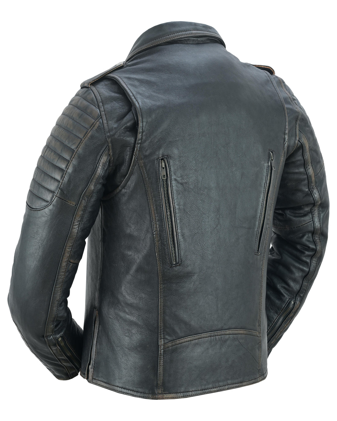 Women's Lightweight Drum Dyed Distressed Naked Lambskin M/C Jac