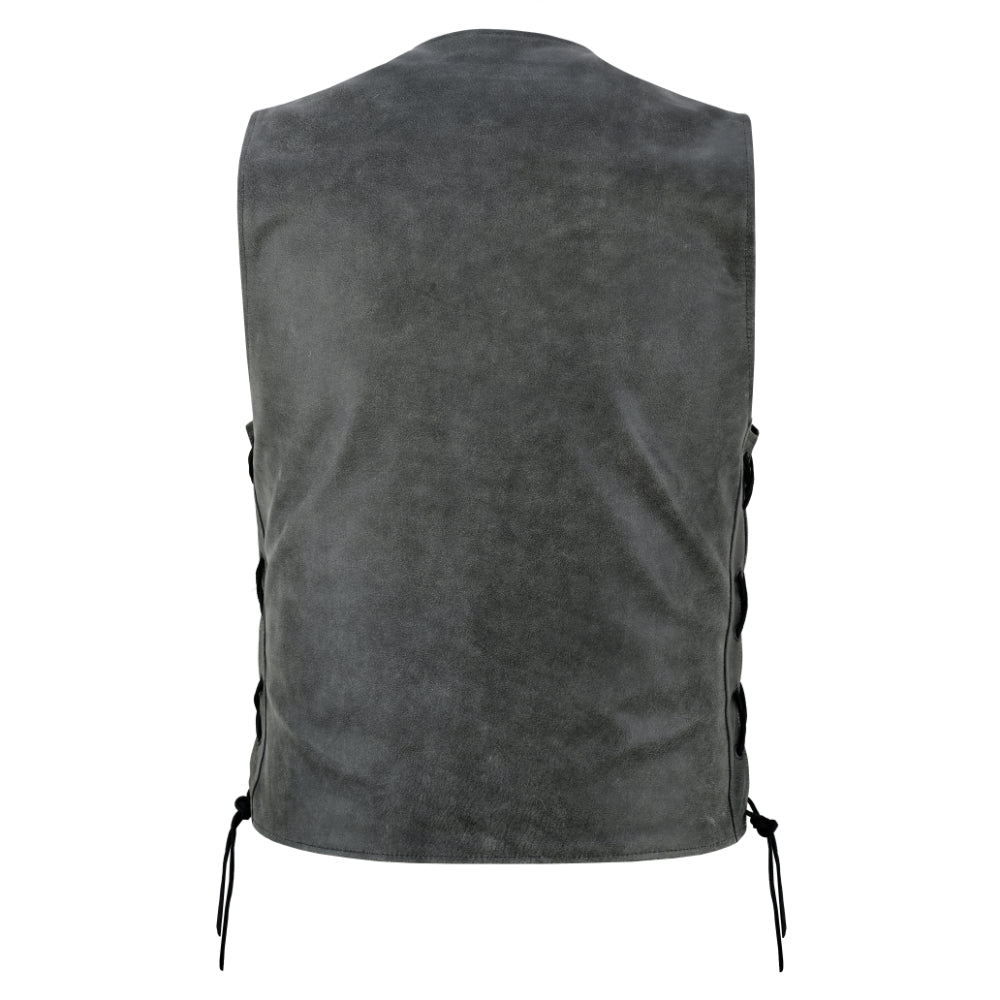 Men's Gray Single Back Panel Smart Access Pockets Vest