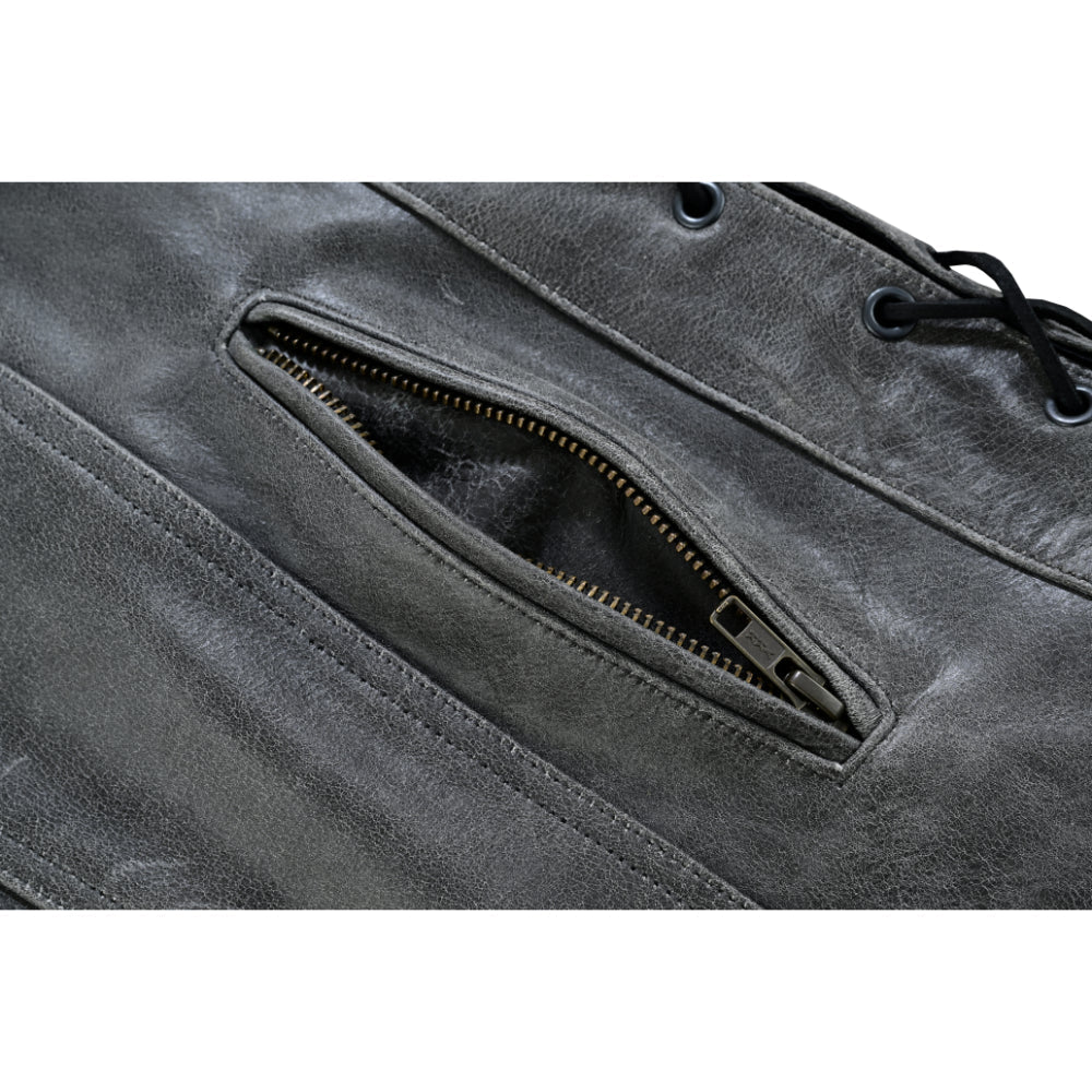 Men's Gray Single Back Panel Smart Access Pockets Vest