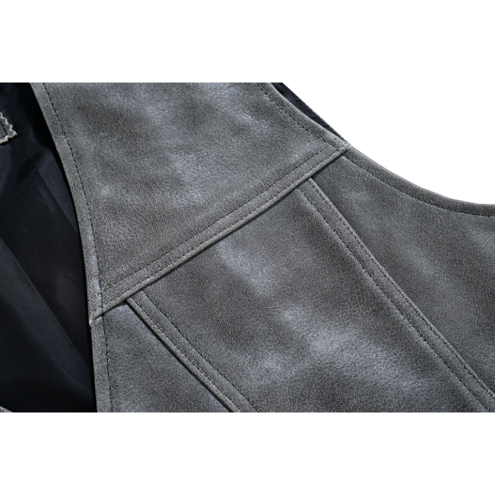 Men's Gray Single Back Panel Smart Access Pockets Vest