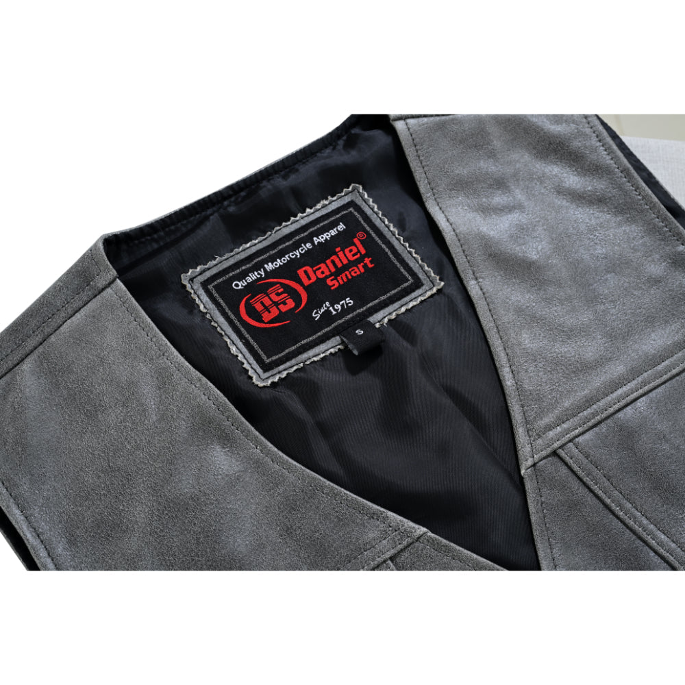 Men's Gray Single Back Panel Smart Access Pockets Vest