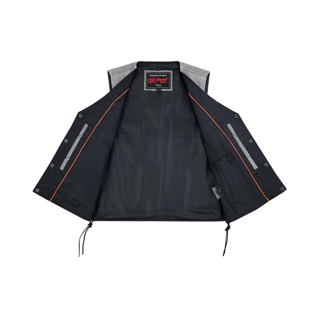 Men's Gray Single Back Panel Smart Access Pockets Vest