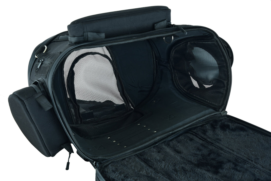 Renegade Classics Black Heavy Duty Textile Motorcycle Pet Carrier Si