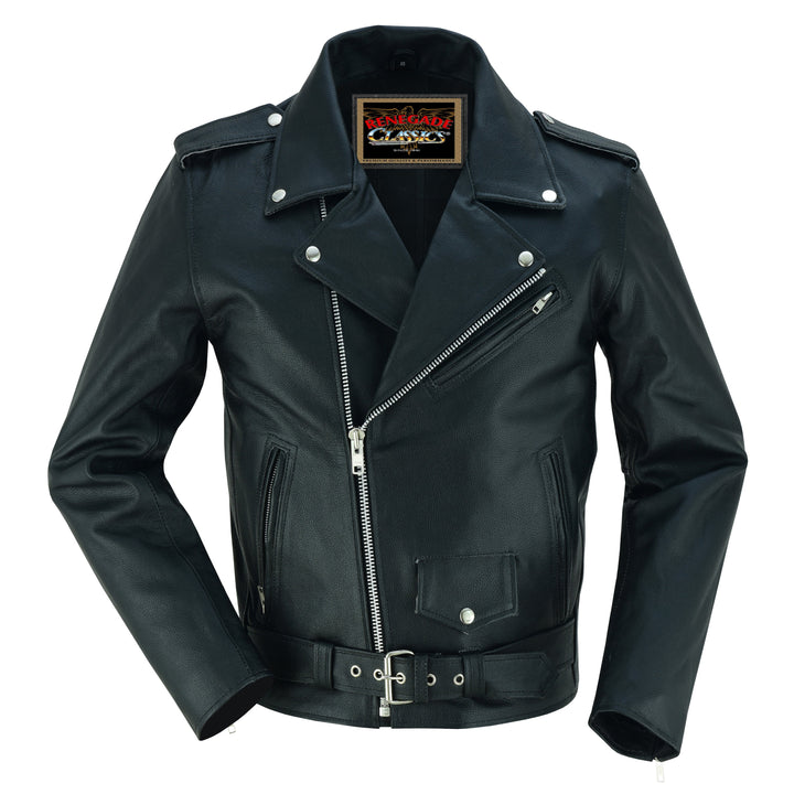 Dawn Rider Men's Premium Black Leather Motorcycle Jacket