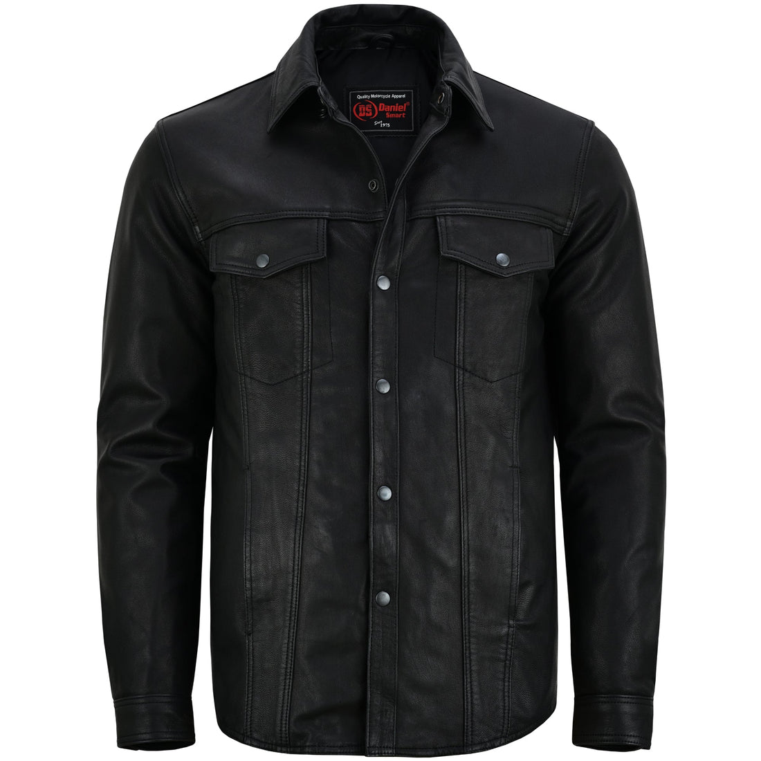 Men's Premium Lightweight Black Leather Shirt