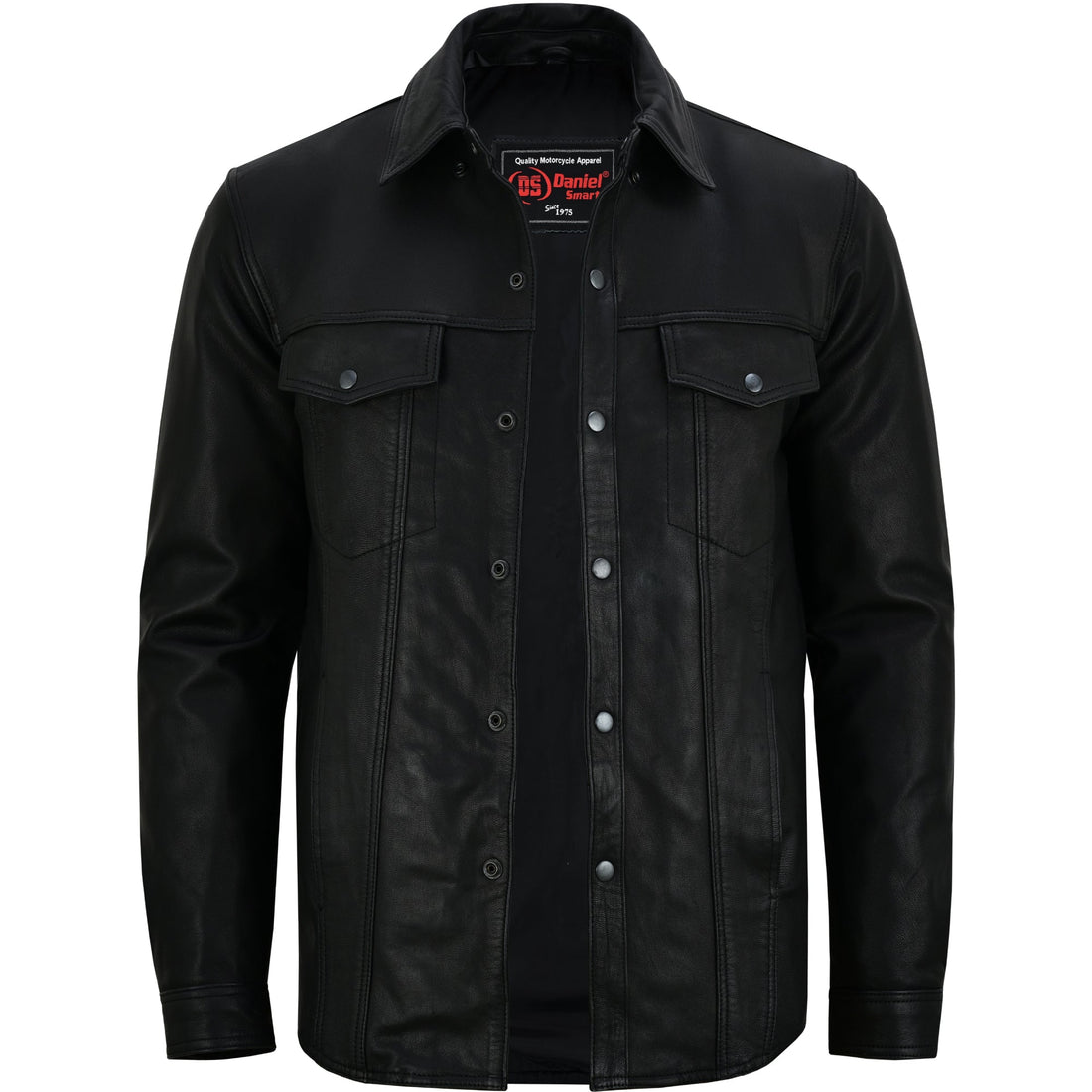 Men's Premium Lightweight Black Leather Shirt