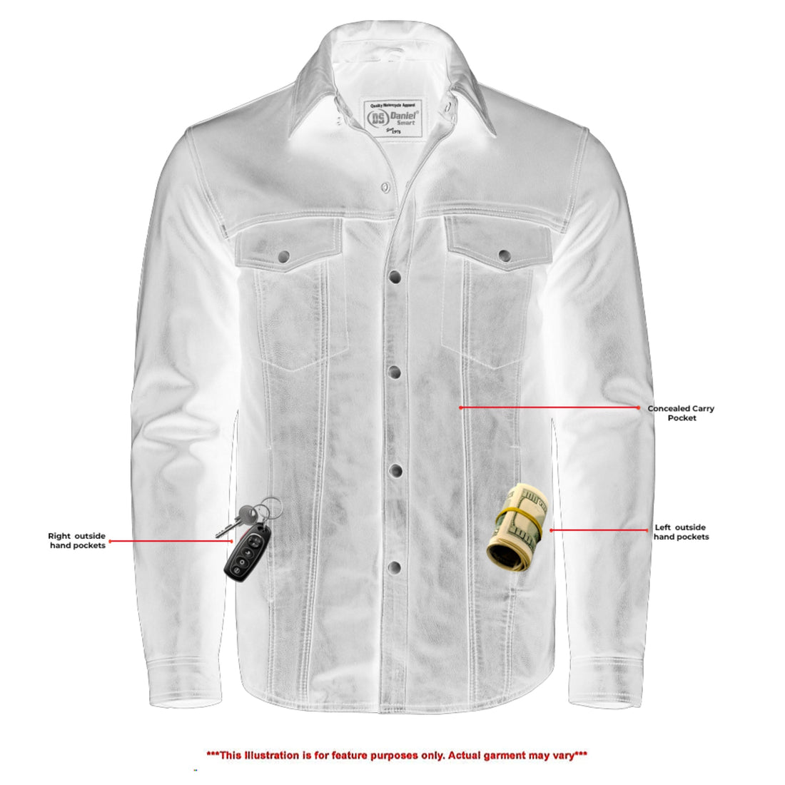Men's Premium Lightweight Black Leather Shirt