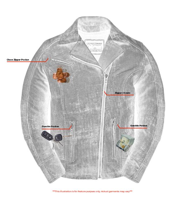 Women's Updated Stylish Antique Brown M/C Jacket