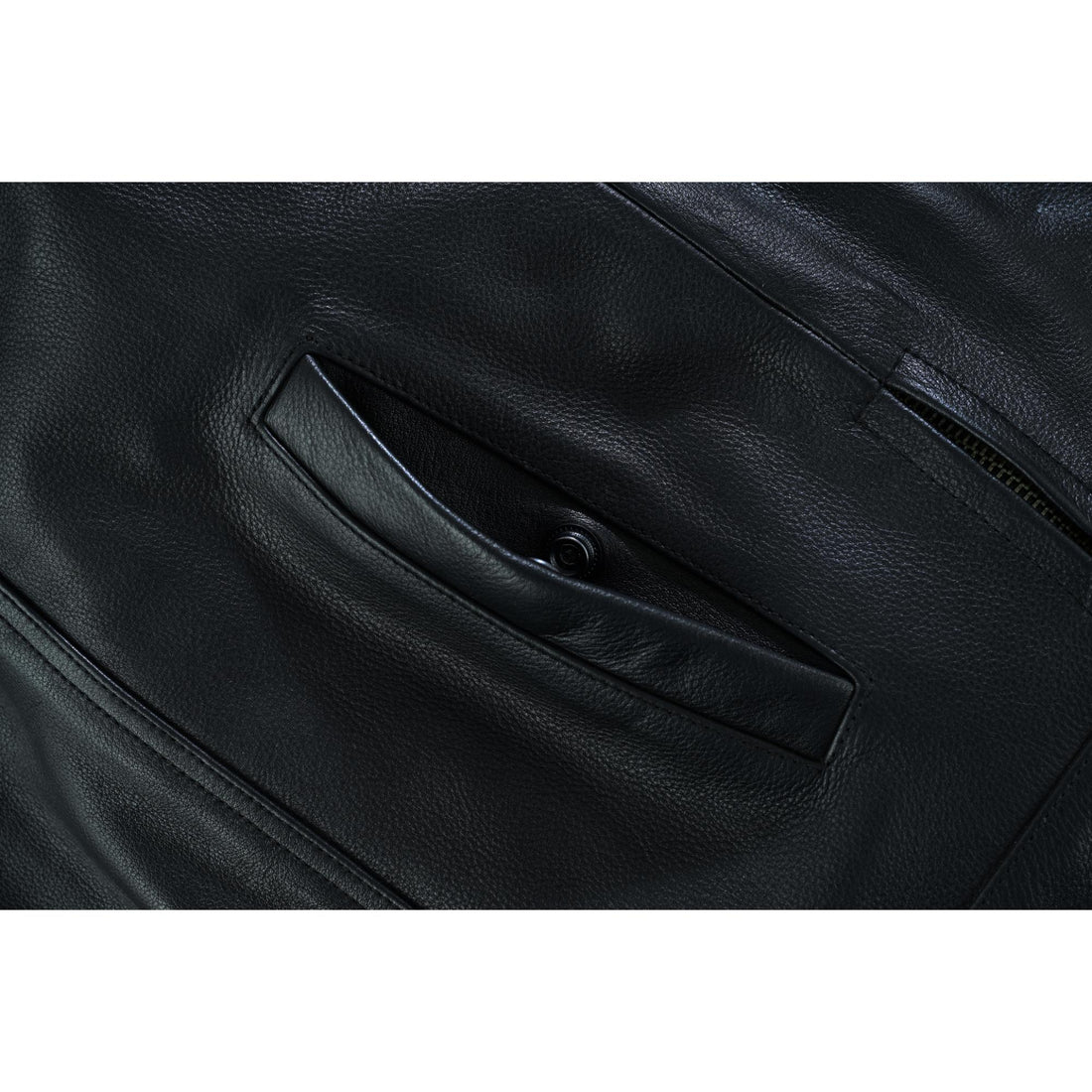 Men's Black Leather Motorcycle Vest with Upgraded Style
