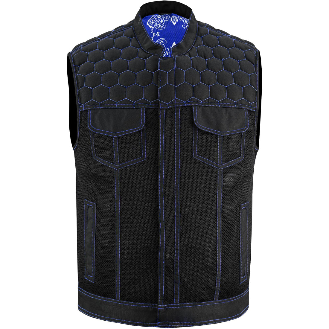 Blue Soul Men's Black Mesh Textile Vest