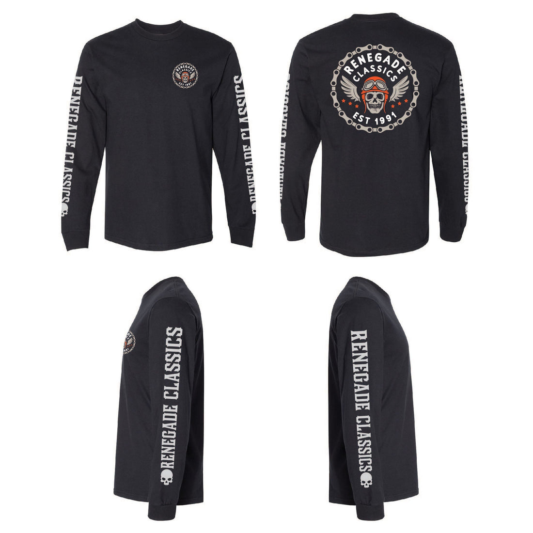 RC Chain Skull Men's Long Sleeve Shirt
