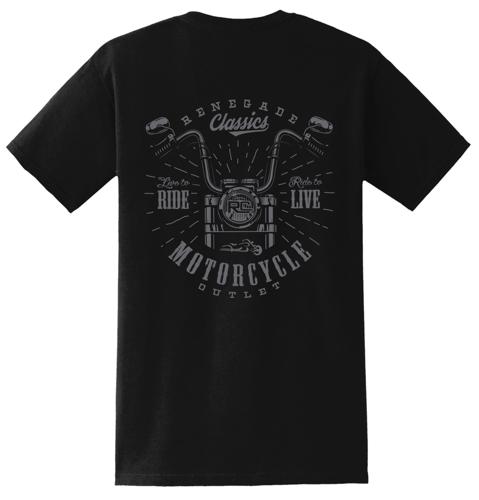 RC Handlebar Black Mens Motorcycle T-Shirt
