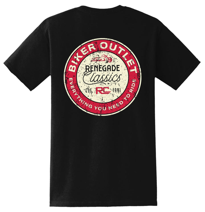 RC Retro Sign Black Mens Motorcycle T-Shirt