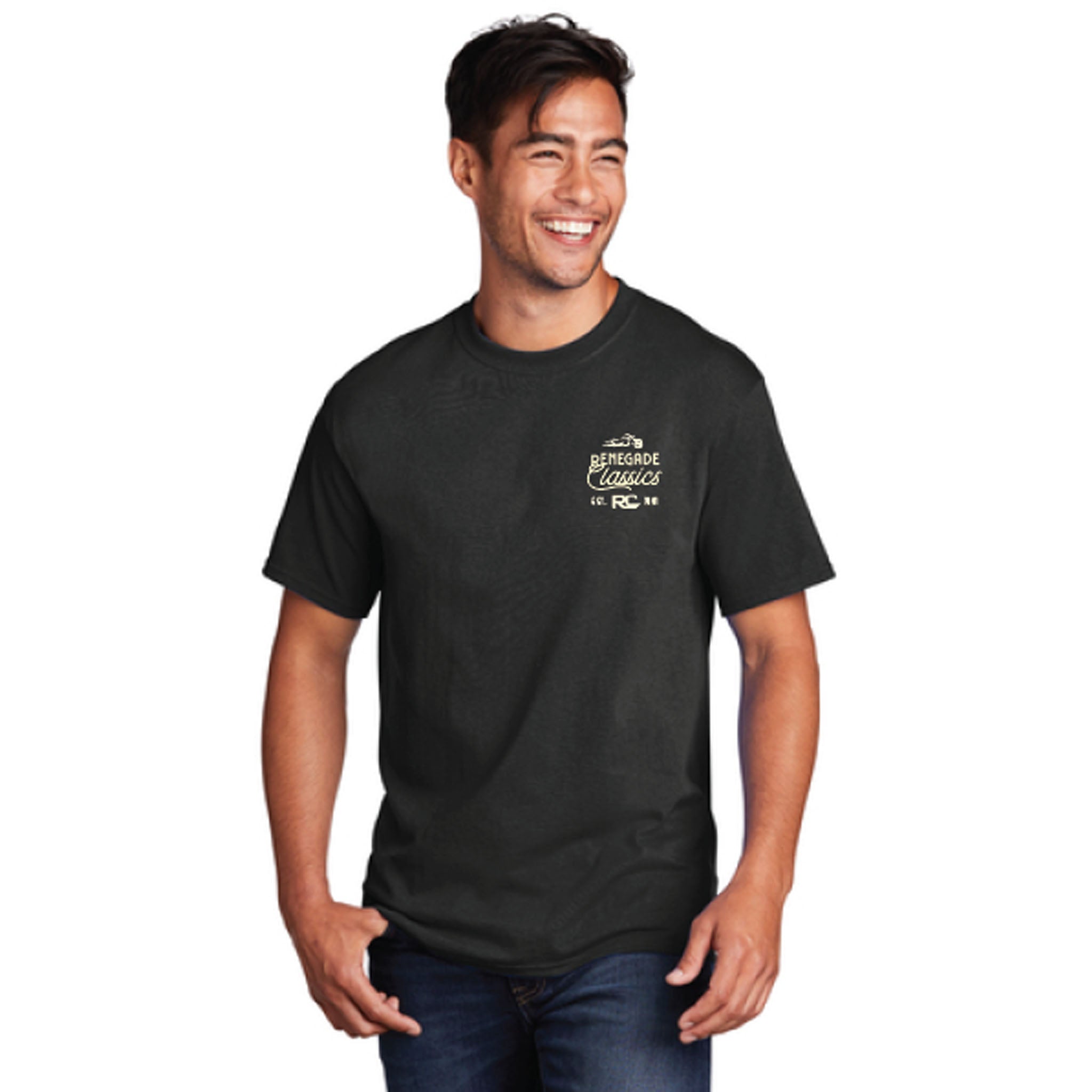 RC Retro Sign Black Mens Motorcycle T-Shirt