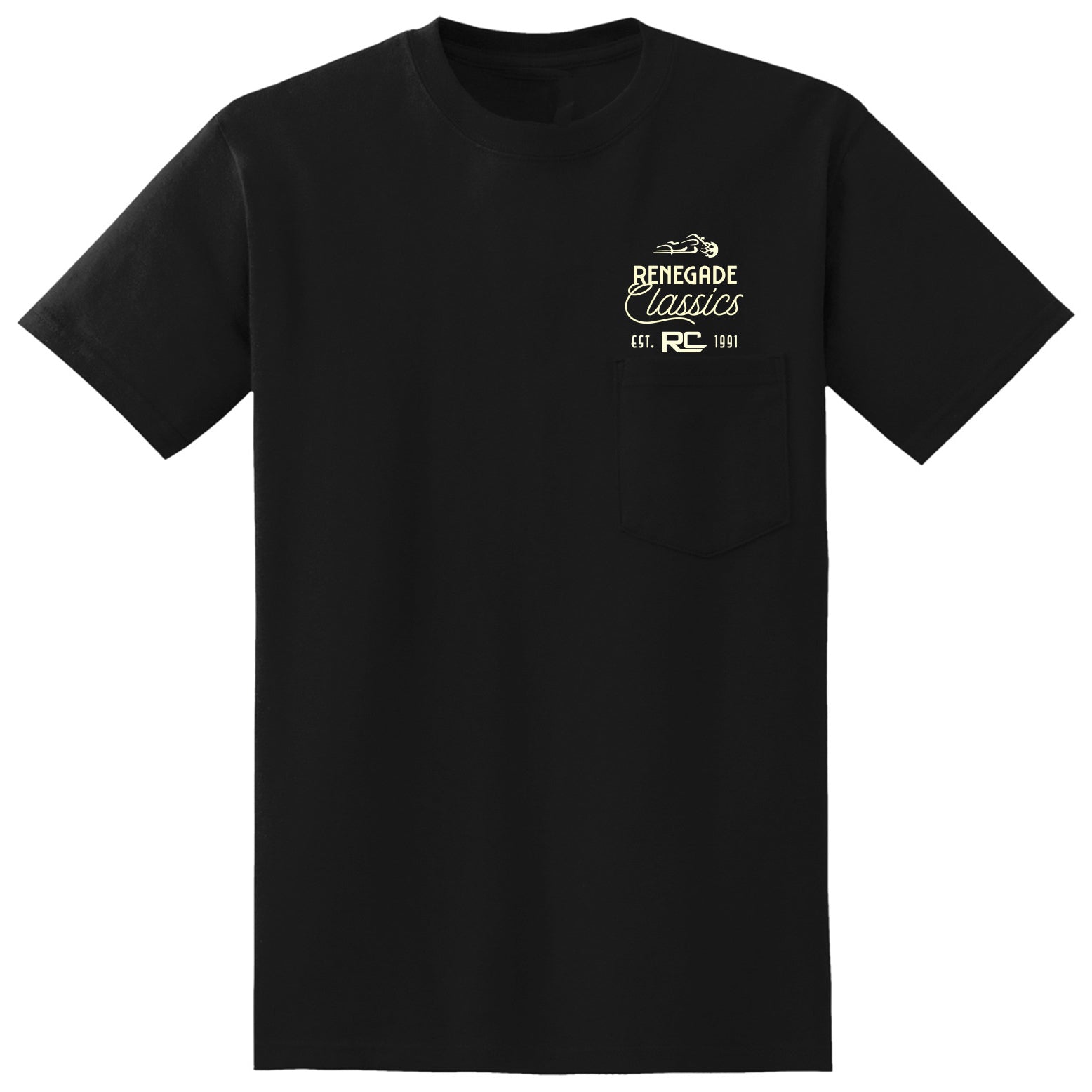RC Retro Sign Black Mens Motorcycle T-Shirt