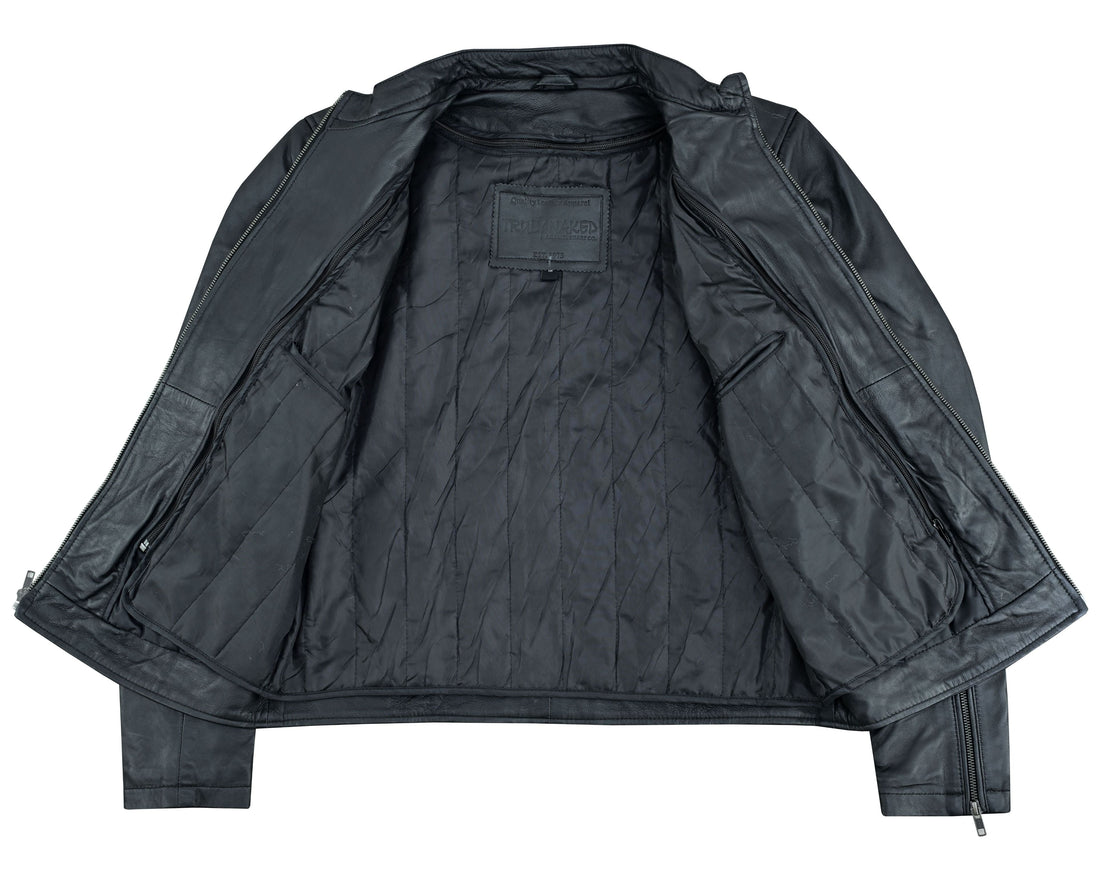 Wanton Men's Fashion Lambskin Leather Jacket â€“Black