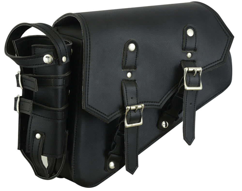 Left Side Synthetic Leather Swing Arm Bag w/Bottle Holder