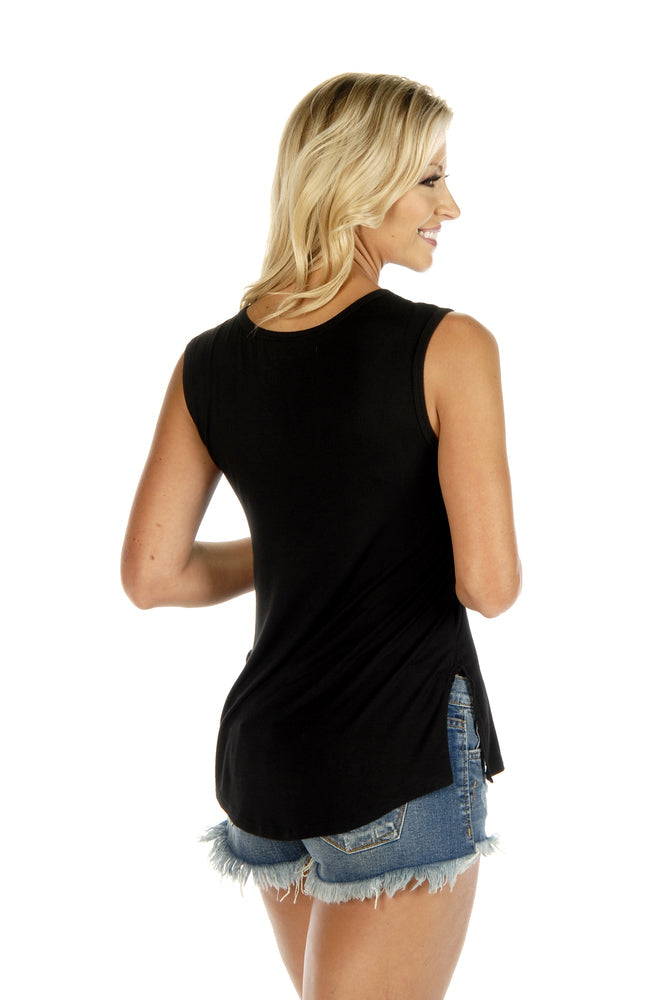 Women's Rock Star Lace-Up Tank Top