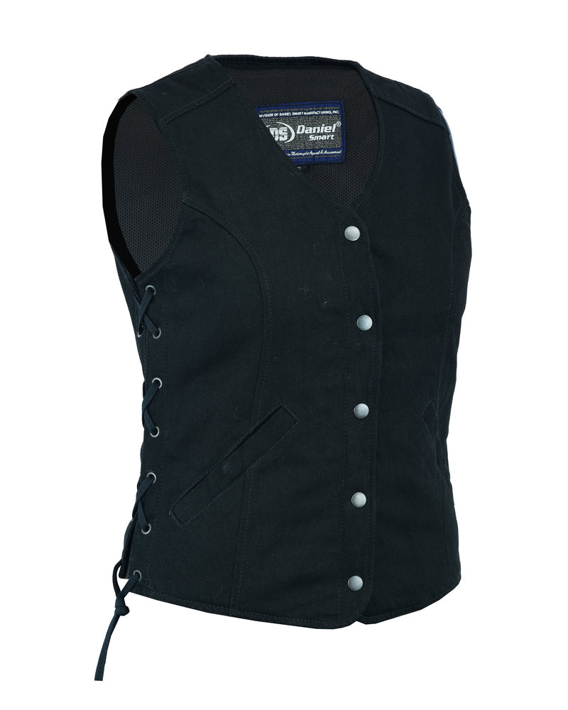 Women's Denim Longer Body Â¾ Vest - Side Laces