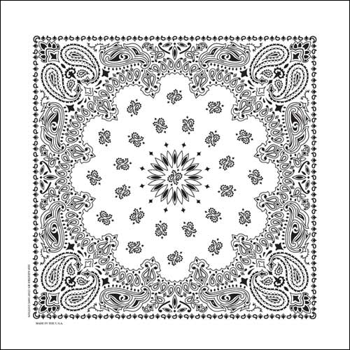 NT449 Bandana Paisley White