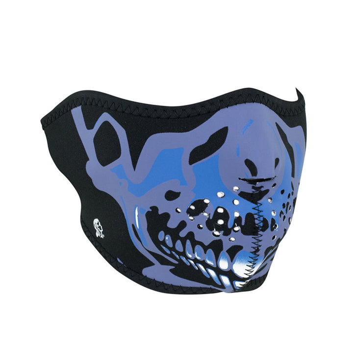 WNFM24H ZANÂ® Half Mask- Neoprene- Blue Chrome Skull