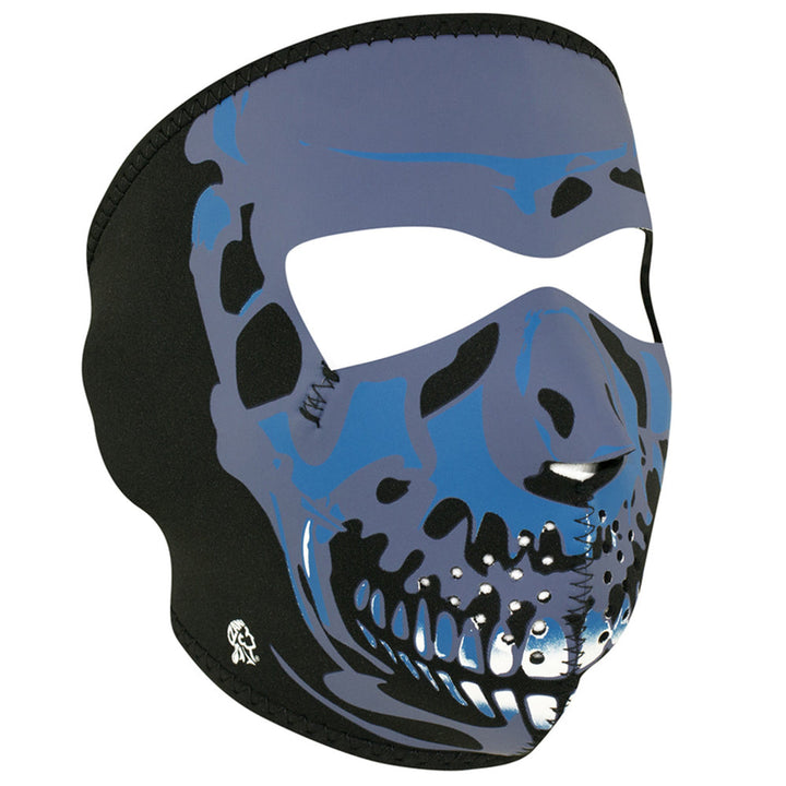 WNFM24 ZANÂ® Full Mask- Neoprene- Blue Chrome Skull
