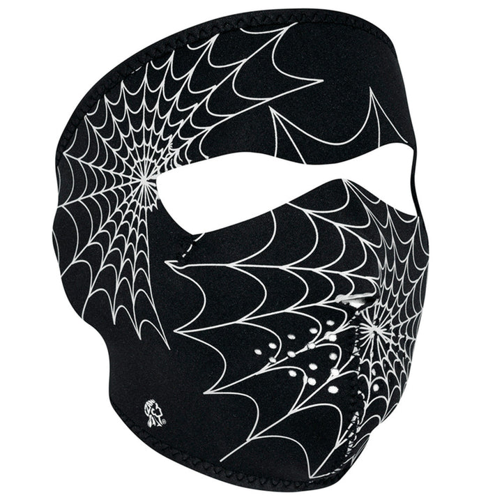 WNFM57G ZANÂ® Full Mask- Neoprene- Spider Web, Glow in the Dark