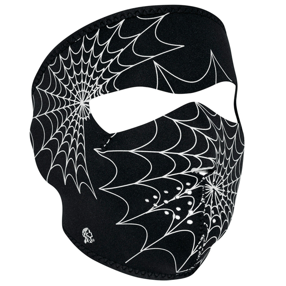WNFM57G ZANÂ® Full Mask- Neoprene- Spider Web, Glow in the Dark
