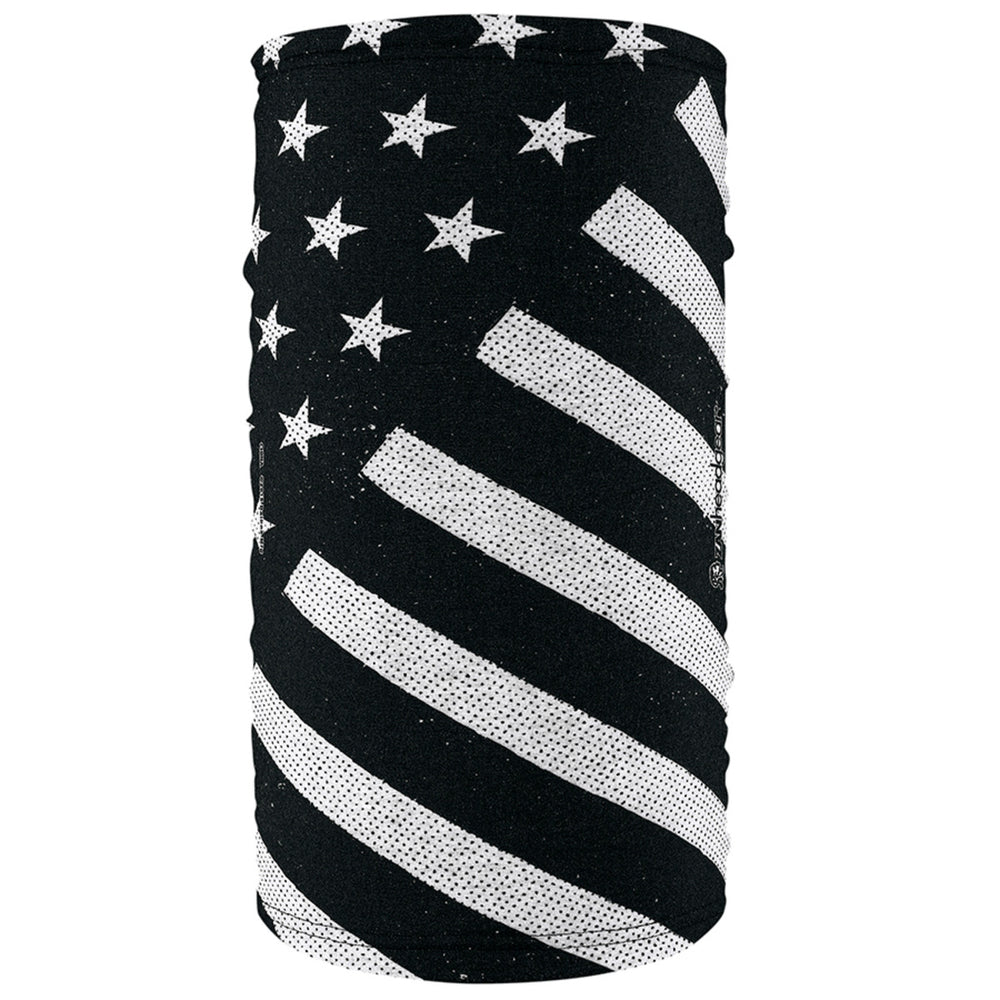 TF91 Motley TubeÂ® Fleece Lined Polyester, Black and White Flag