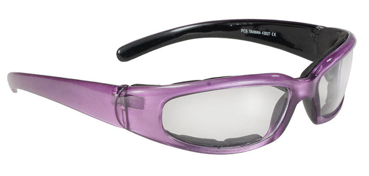 4327 Rally Wrap Padded Blk Frame/Purple Pearl/Clear Lens