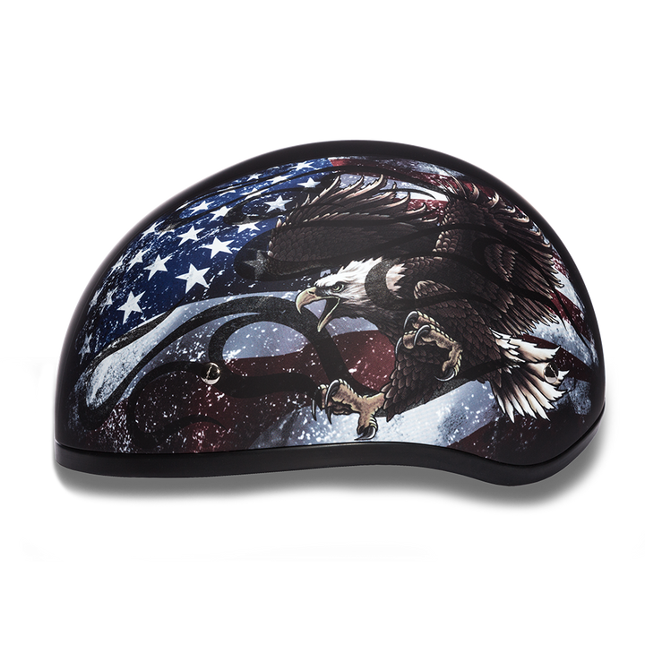D6-USA â€˜DAYTONA SKULL CAPâ€™ with USA Flag and Eagle Half Face Helmet