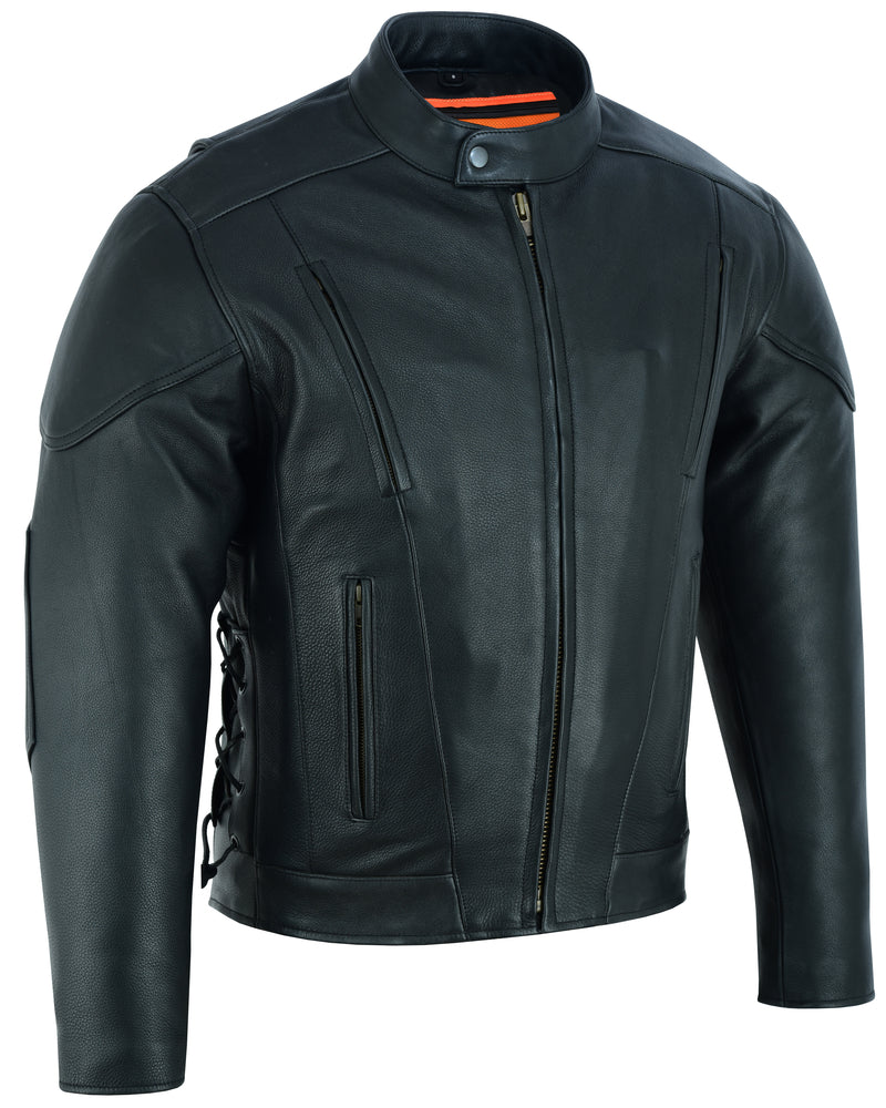 Men's Premium Vented Motorcycle Jacket â€“ Side Laces