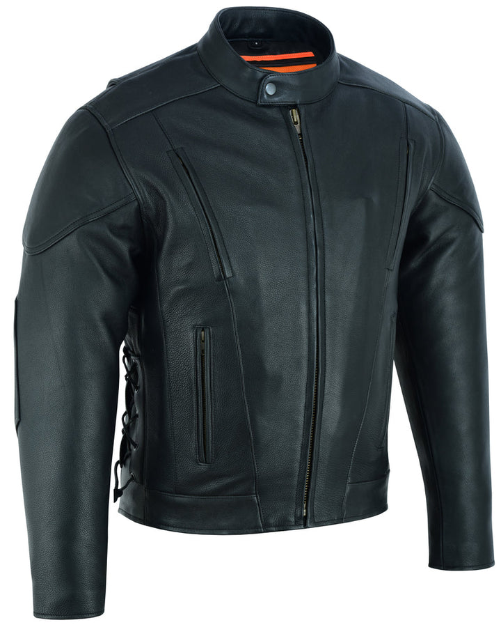 Men's Premium Vented Motorcycle Jacket â€“ Side Laces