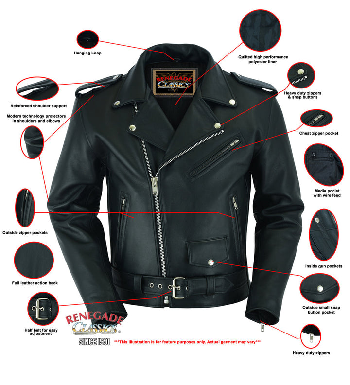 Super Arnold Men's Black Leather Jacket â€“ Retro Design