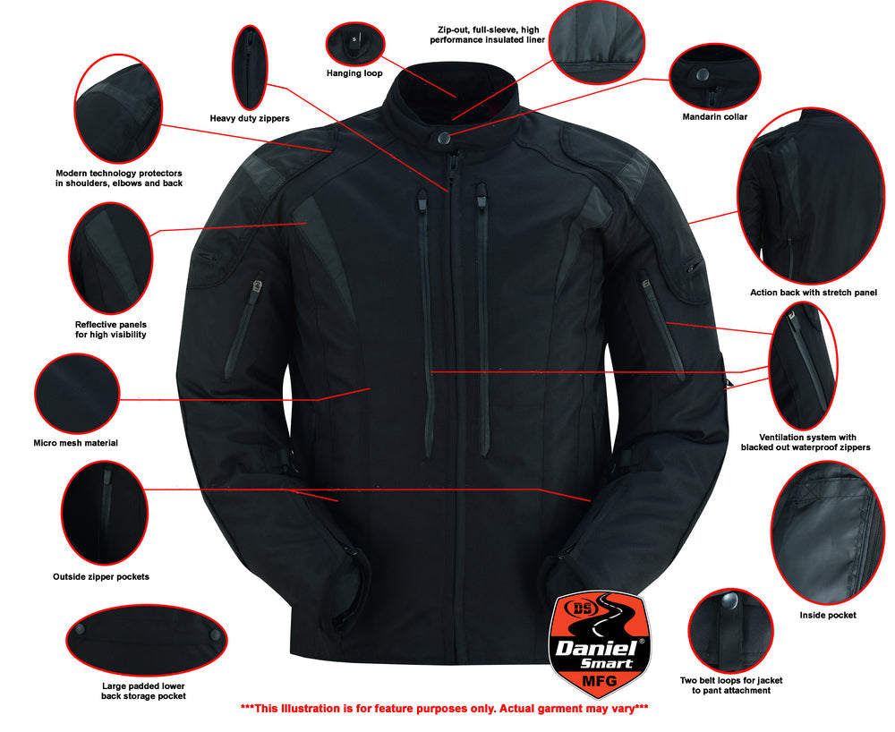 Men's Blast Black Micro Mesh Motorcycle Jacket â€“ Ventilated