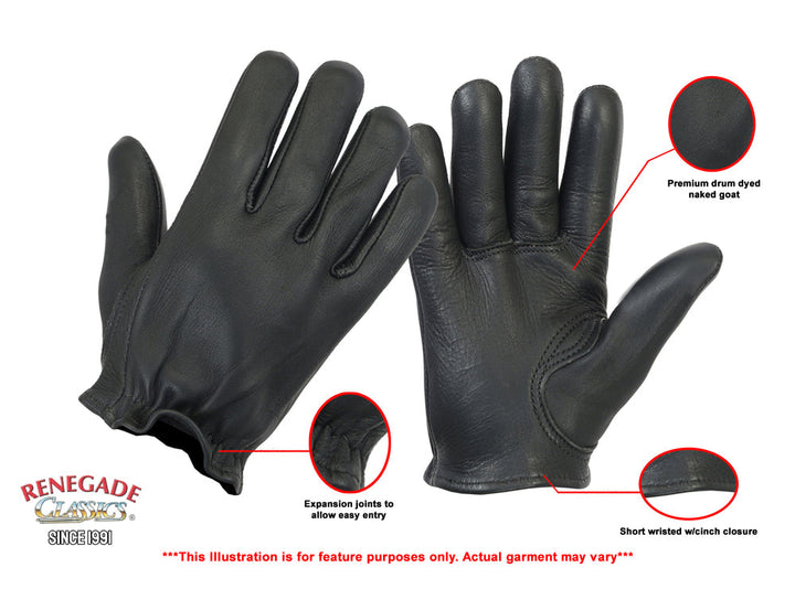Highway Hawk Men's Leather Gloves