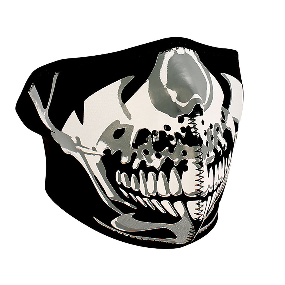 WNFM23H ZANÂ® Half Mask- Neoprene- Chrome Skull