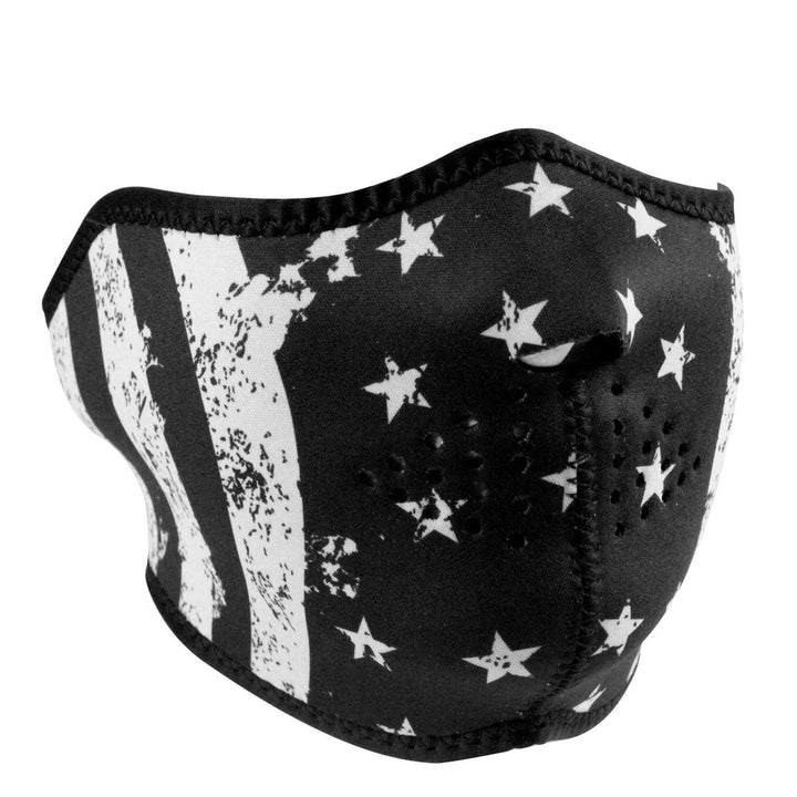 WNFM91H ZANÂ® Half Mask- Neoprene- Black and White Flag