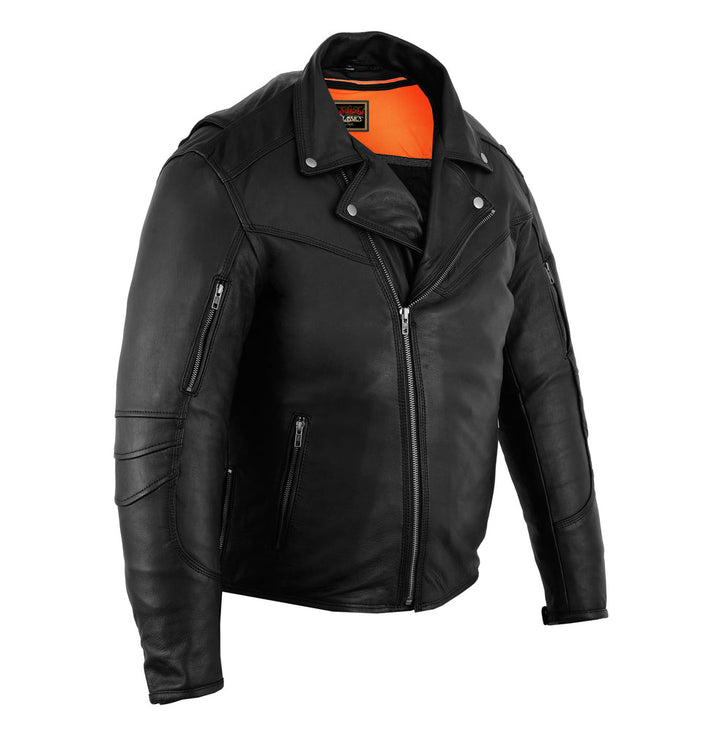 Black Speed Men's Motorcycle Leather Jacket â€“ Smart Access Pocket