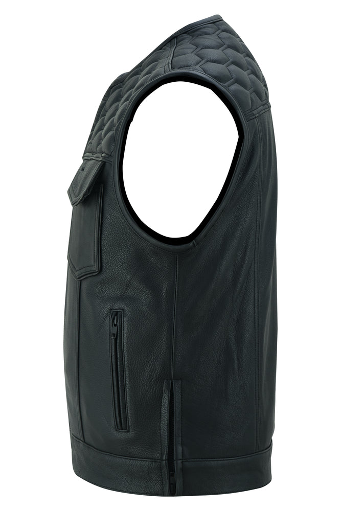 Black Horse Men's Leather Motorcycle Vest