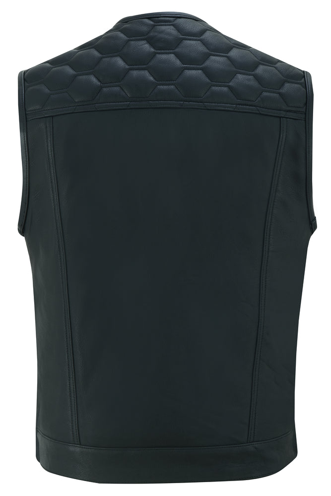 Black Horse Men's Leather Motorcycle Vest