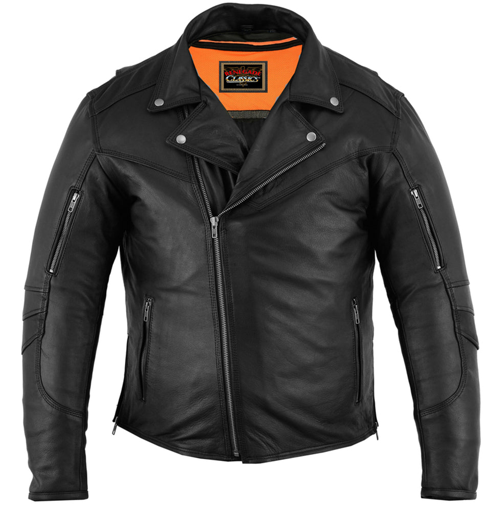 Black Speed Men's Motorcycle Leather Jacket â€“ Smart Access Pocket