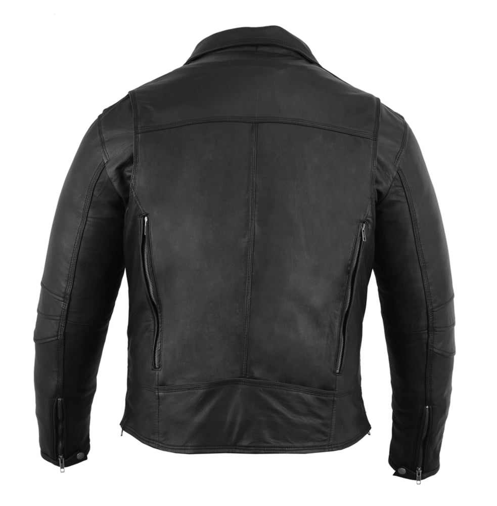 Black Speed Men's Motorcycle Leather Jacket â€“ Smart Access Pocket