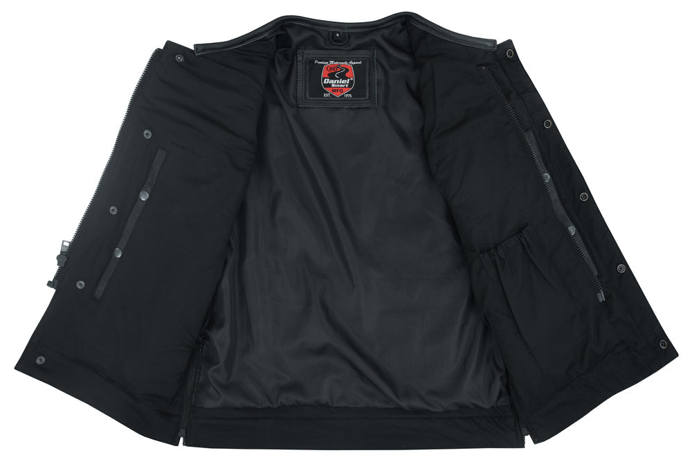 Black Horse Men's Leather Motorcycle Vest