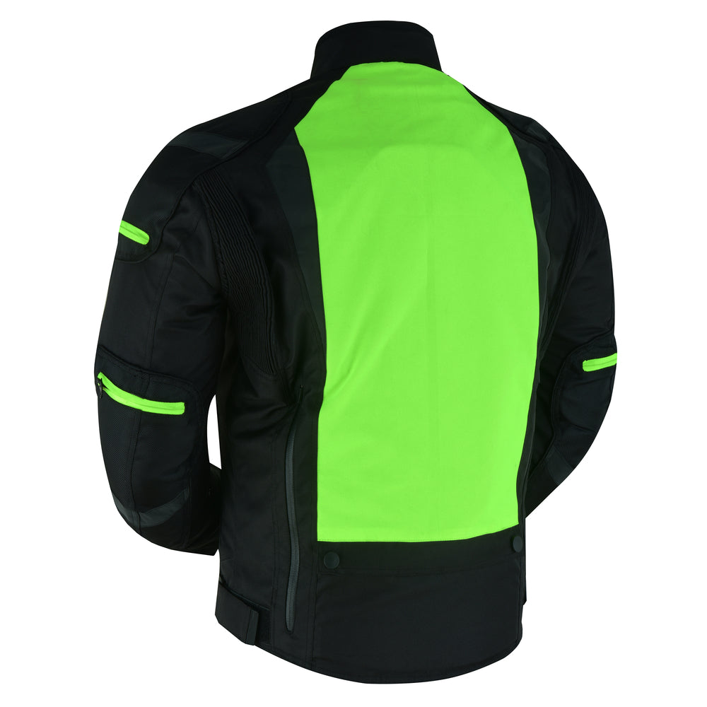 Hi-Viz blast Micro Mesh Mens Motorcycle Jacket â€“ Lightweight